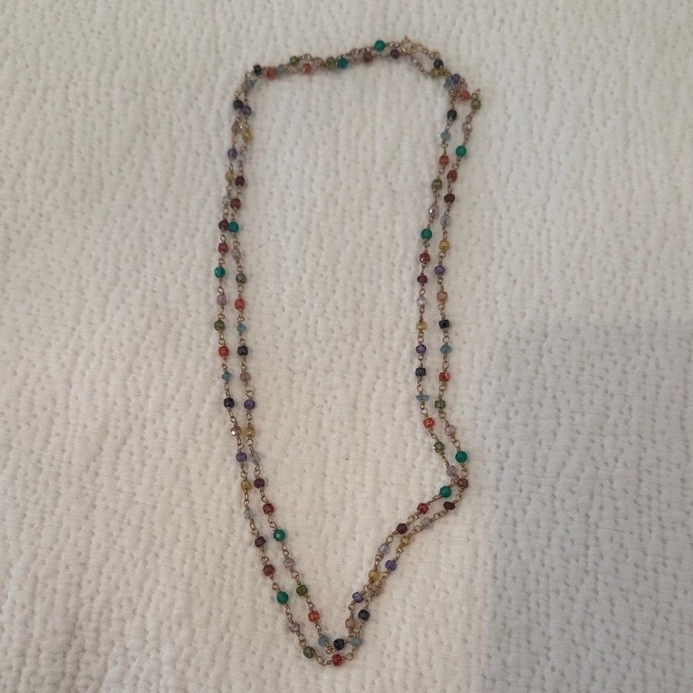 Multicolor Beaded Double-Strand Necklace